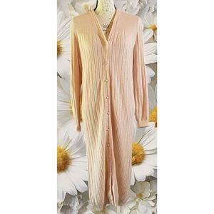 Vintage Dressing Room Womens M Maxi Cardigan Duster Boho Dress Lambswool/Angora